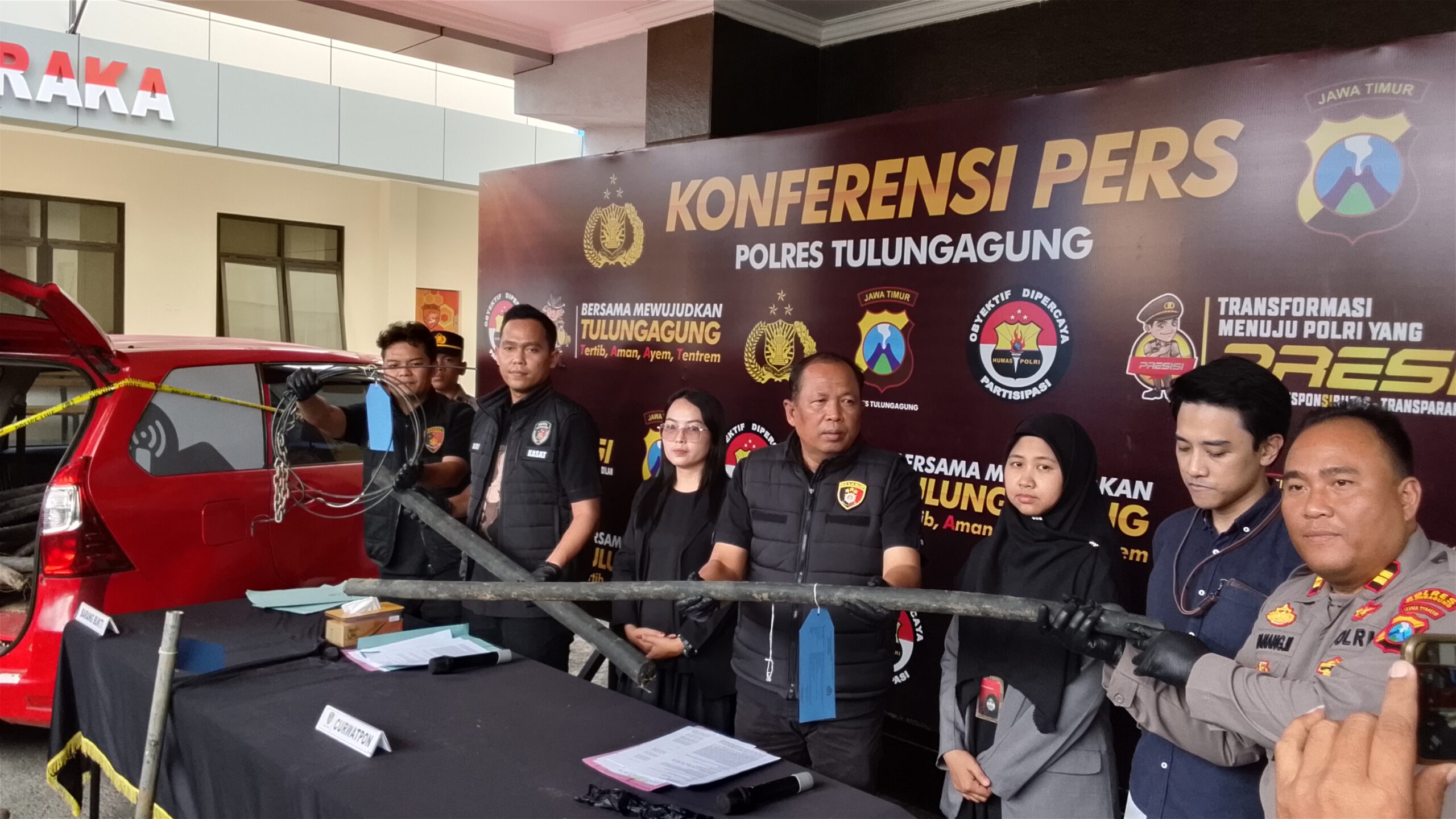 Satreskrim Tulungagung Tangkap Komplotan Pencuri Kabel Telepon , 10 Tersangka Berhasil di Amankan