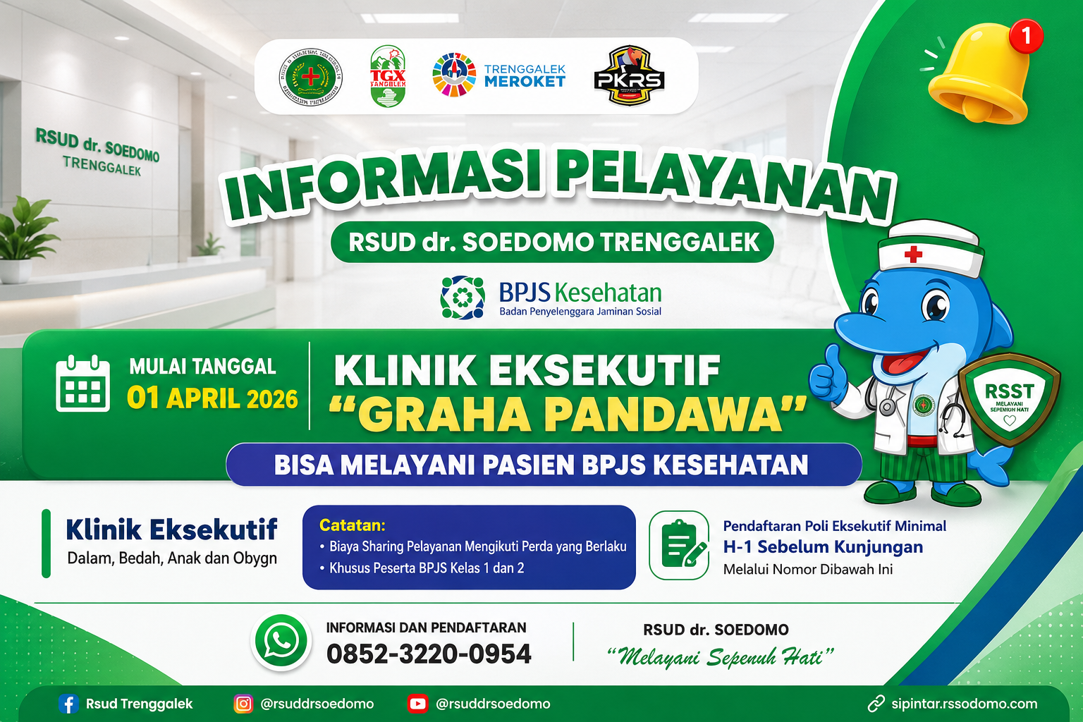 RSUD dr. Soedomo Trenggalek Hadirkan Klinik Eksekutif “Graha Pandawa”, Kini Layani Pasien BPJS